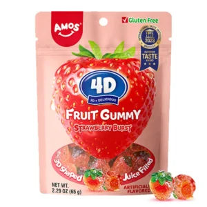 Amos 4D Frutti Fragola,Caramella Gommosa Morbida 120 g